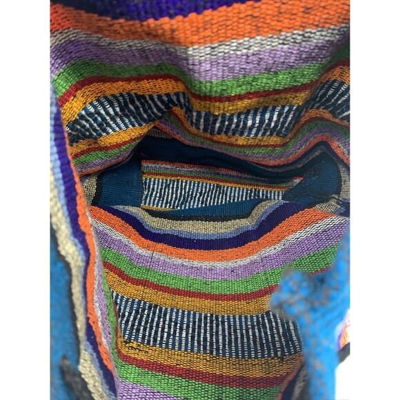 Artesanias Mr. Pinzon Woven Drawstring Boho Hippie Bag Beach Backpack - Picture 7 of 7